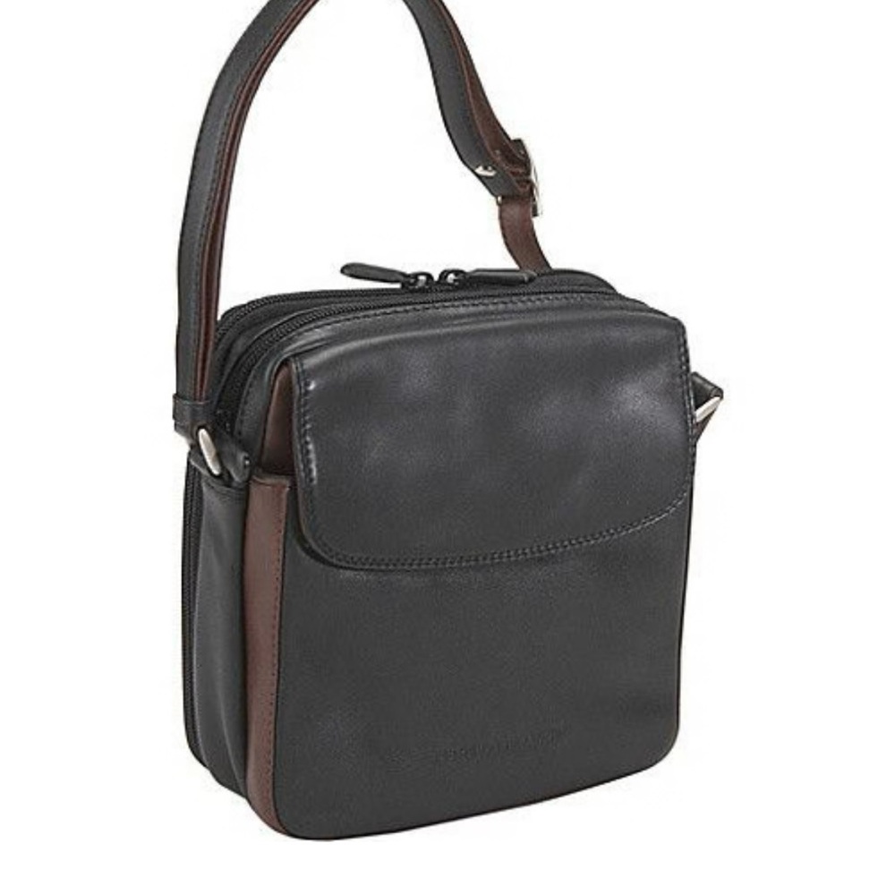 DEREK ALEXANDER organizer handbag black/brown shoulder crossbody bag